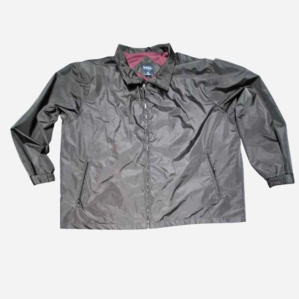 Harbor-bay Men's Black and Burgundy Jacket Size 3XL